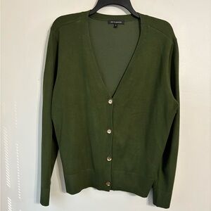 Tint & Shadow Button Front V neck Olive Green Cardigan Sweater Size XL NWOT